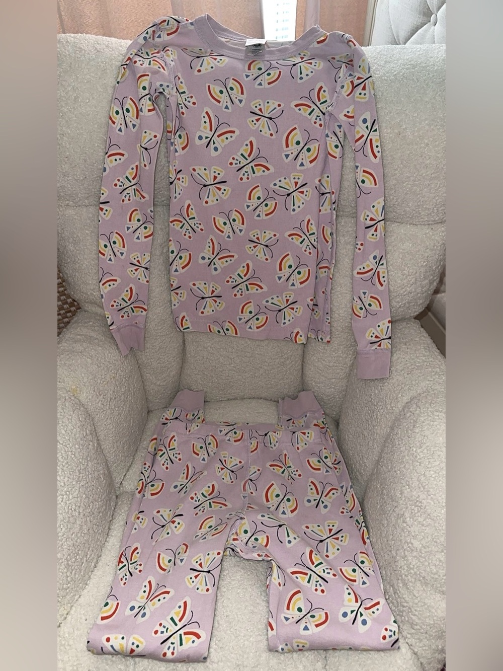 Hanna Andersson Lavender Rainbow Butterfly Pajama Set